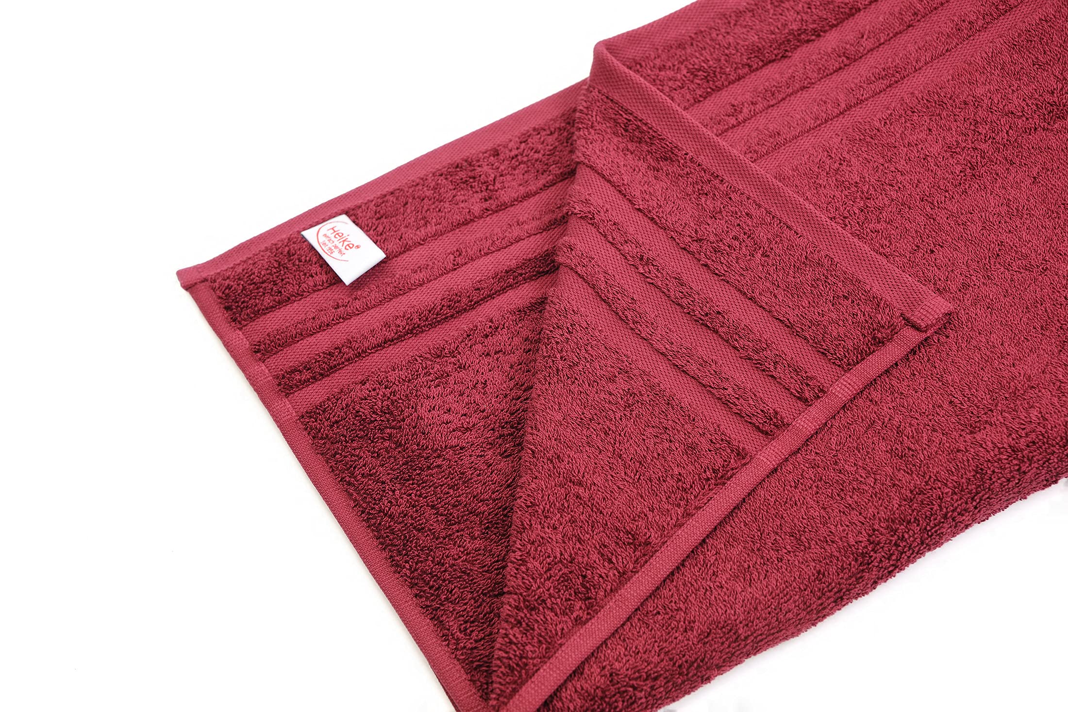 Heike Set di 5 asciugamani Pure Edition 50 x 100 cm, 100% cotone (Bordeaux)