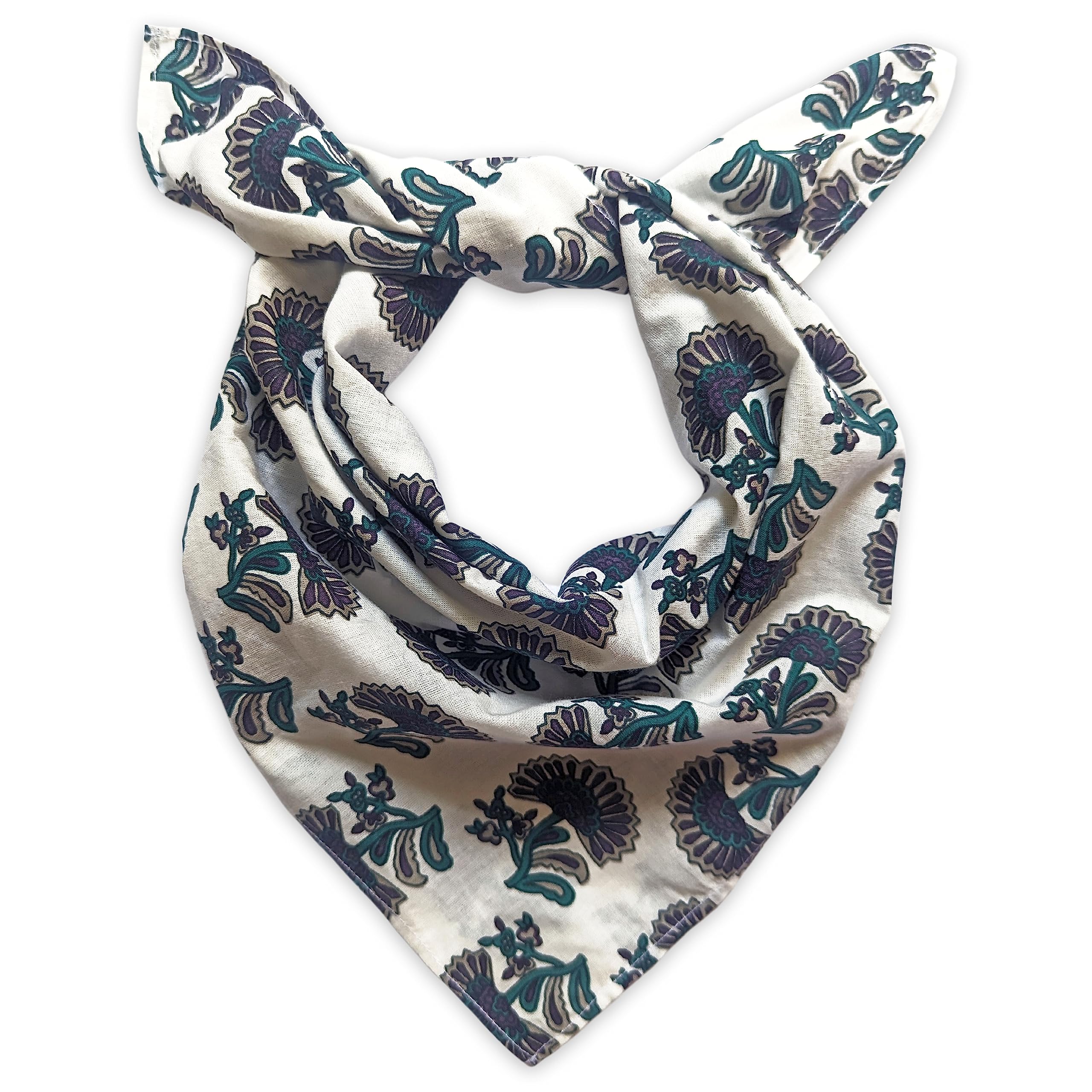 AVKA Studio 100% Cotton Bandanas/Handkerchief for Women, 20X20 In, 2 pack