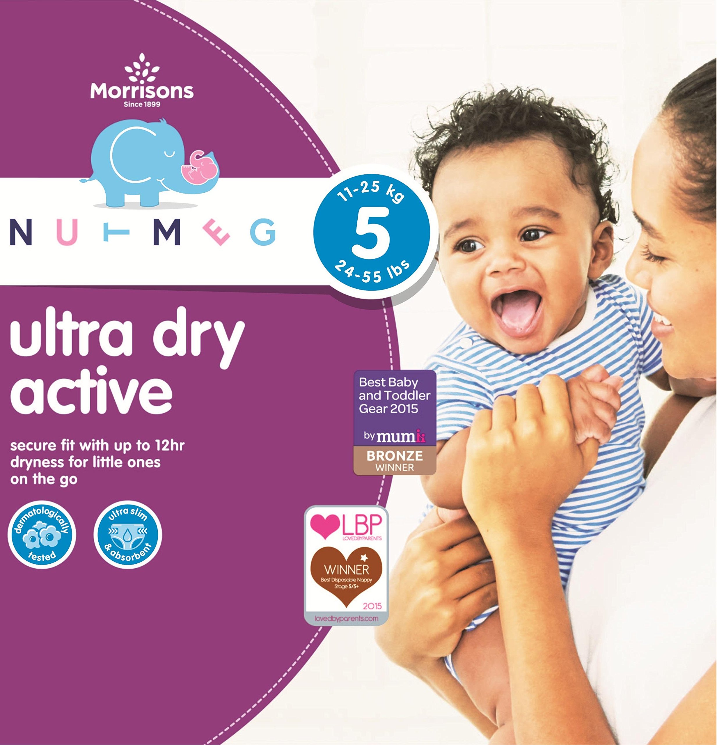 Morrisons Nutmeg Ultra Dry Active Nappies Size Pack 40