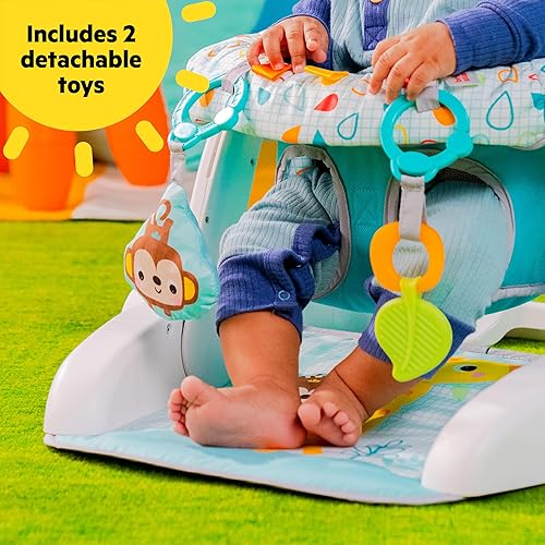 Miniatura 37 de Bright Starts Learn-to-Sit - Asiento de suelo para bebé, 2 posiciones para crecer con bebé, silla de bebé portátil, incluye juguetes sensoriales