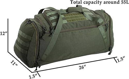 Miniatura 2 de Bolsa táctica MOLLE Gear Bag con 4 organizadores modulares de engranajes cubos de embalaje. Ideal para caza, campo de tiro, aplicación de la ley,