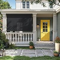 Vista 9 de VICLLAX Persiana Enrollable Premium para Exteriores de Tela PVC, Persiana Enrollable Exterior Operada con Manivela con Cenefa Protectora de Aluminio