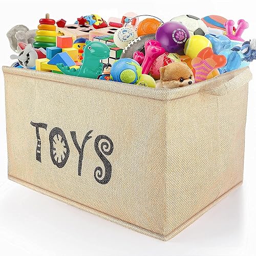 Gimars Cestas plegables de lona más grandes de 22 pulgadas para guardar juguetes para perros niños juguetes para niños manta ropa perfecto para sala