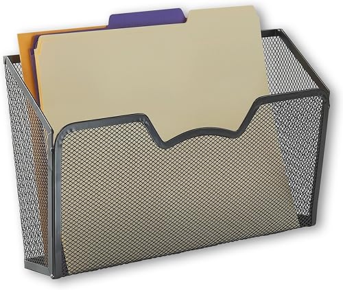 Miniatura 2 de Simple Houseware Soporte organizador de archivos de bolsillo único para montaje en pared, 3 paquetes, negro