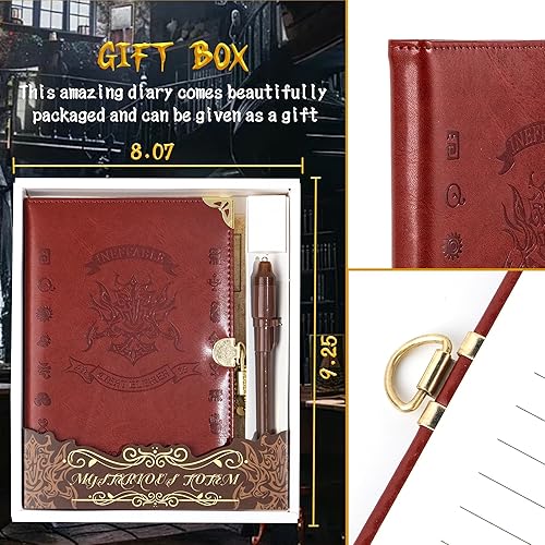 Vista 53 de Diario de bloqueo para mujeres y niñas, diario vintage con cerradura personal recargable, diario de bloqueo de cuero, cuaderno de escritura B6