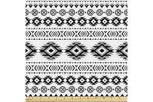 Lunarable Tribal Aztec Print Fabric By the Yard for Upholstery and Home Accents