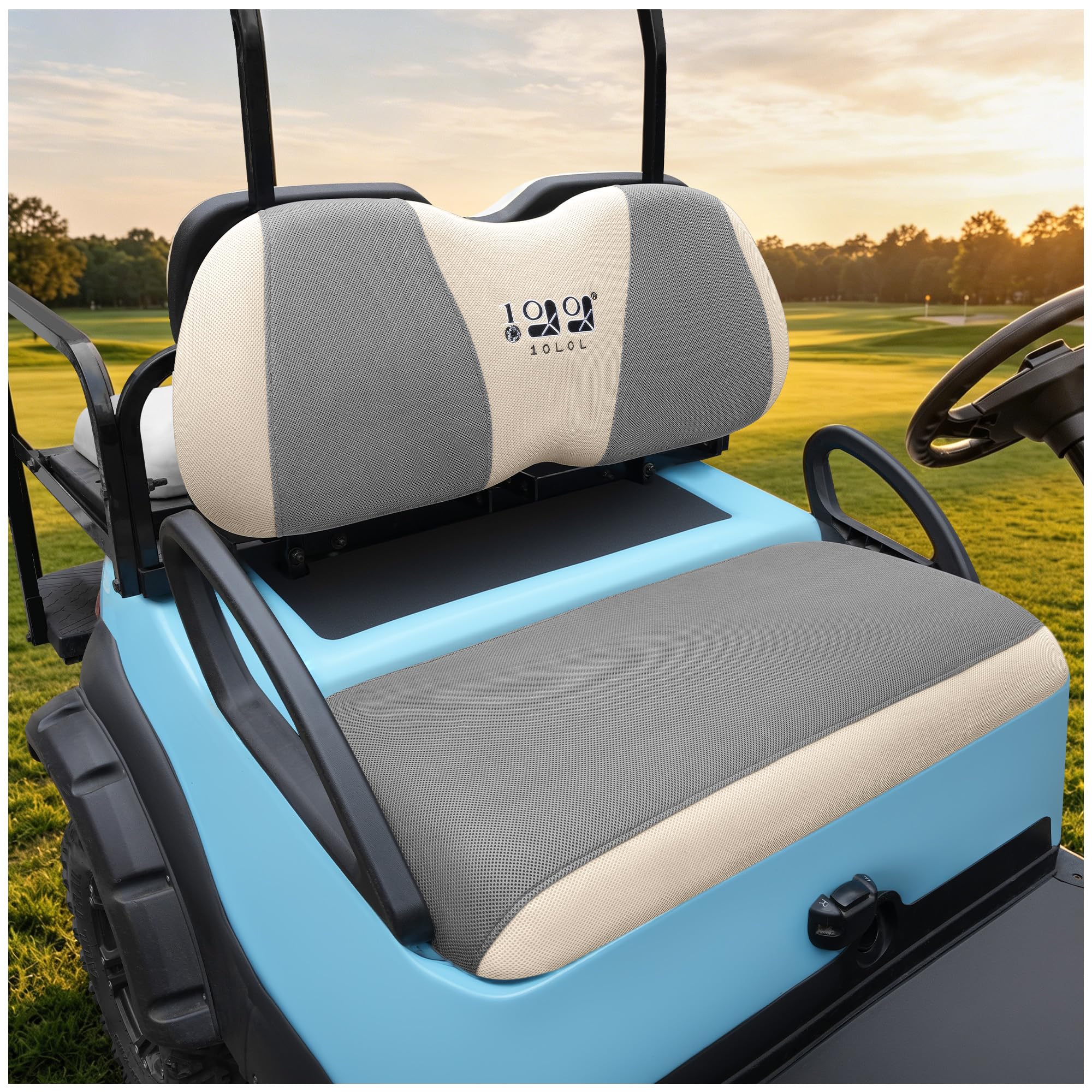 10L0L Pokrowce na siedzenia do wózka golfowego kompatybilny z Yamaha, Club Car Precedent, zestaw pokrowców przednie siedzenia na wszystkie pory roku, oddychające, wykonane z poliestrowej tkani