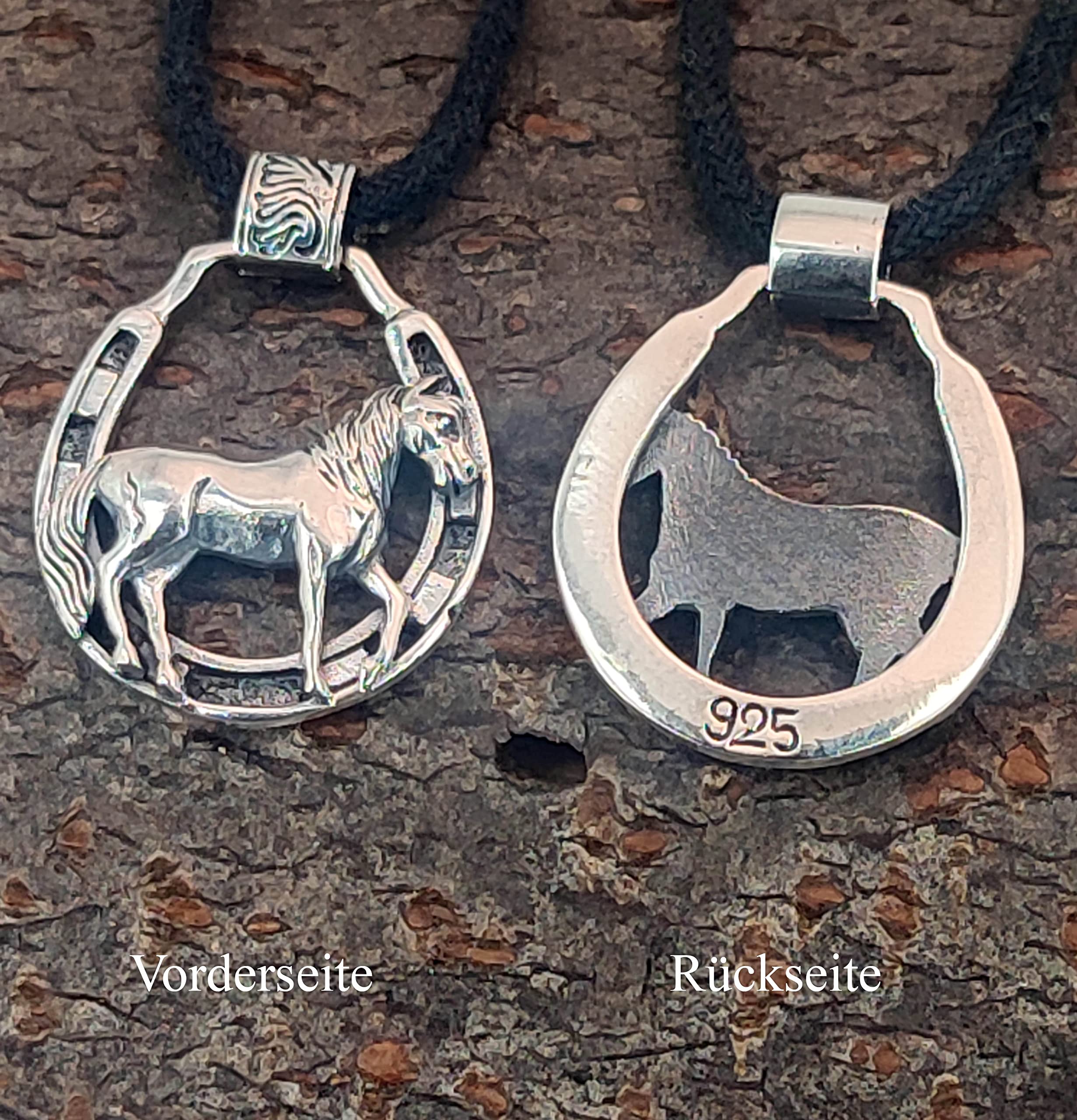Kiss of Leather Anhänger Pferd aus 925 Sterling Silber mit Baumwollband Si. 413