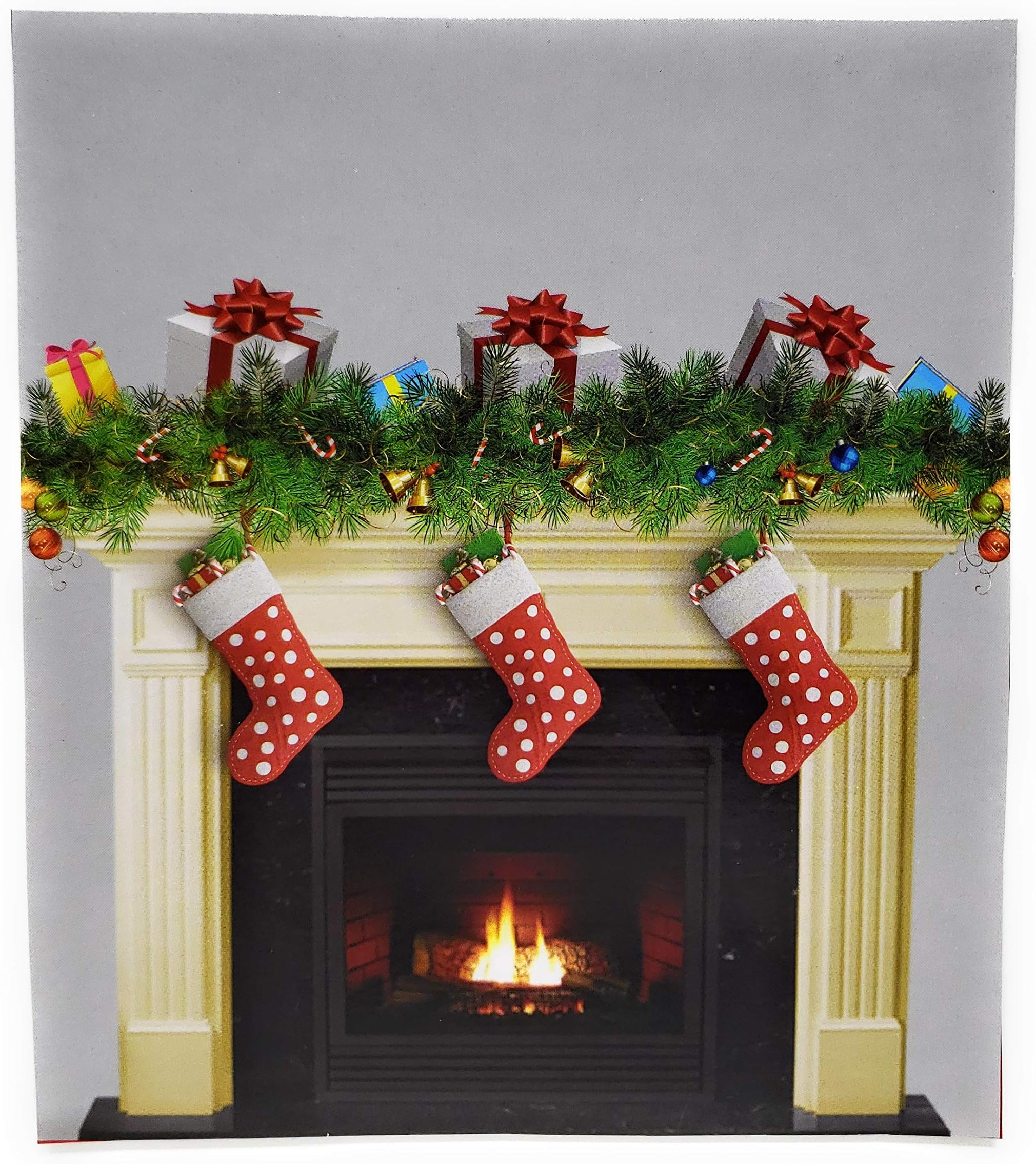 Create a Scene Christmas Fireplace - 35" x 40" Wall Cover