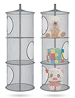 Vista 18 de Libeder Organizador de bolsas de almacenamiento de malla para colgar y ahorrar espacio, organizador de almacenamiento plegable con 3 compartimentos