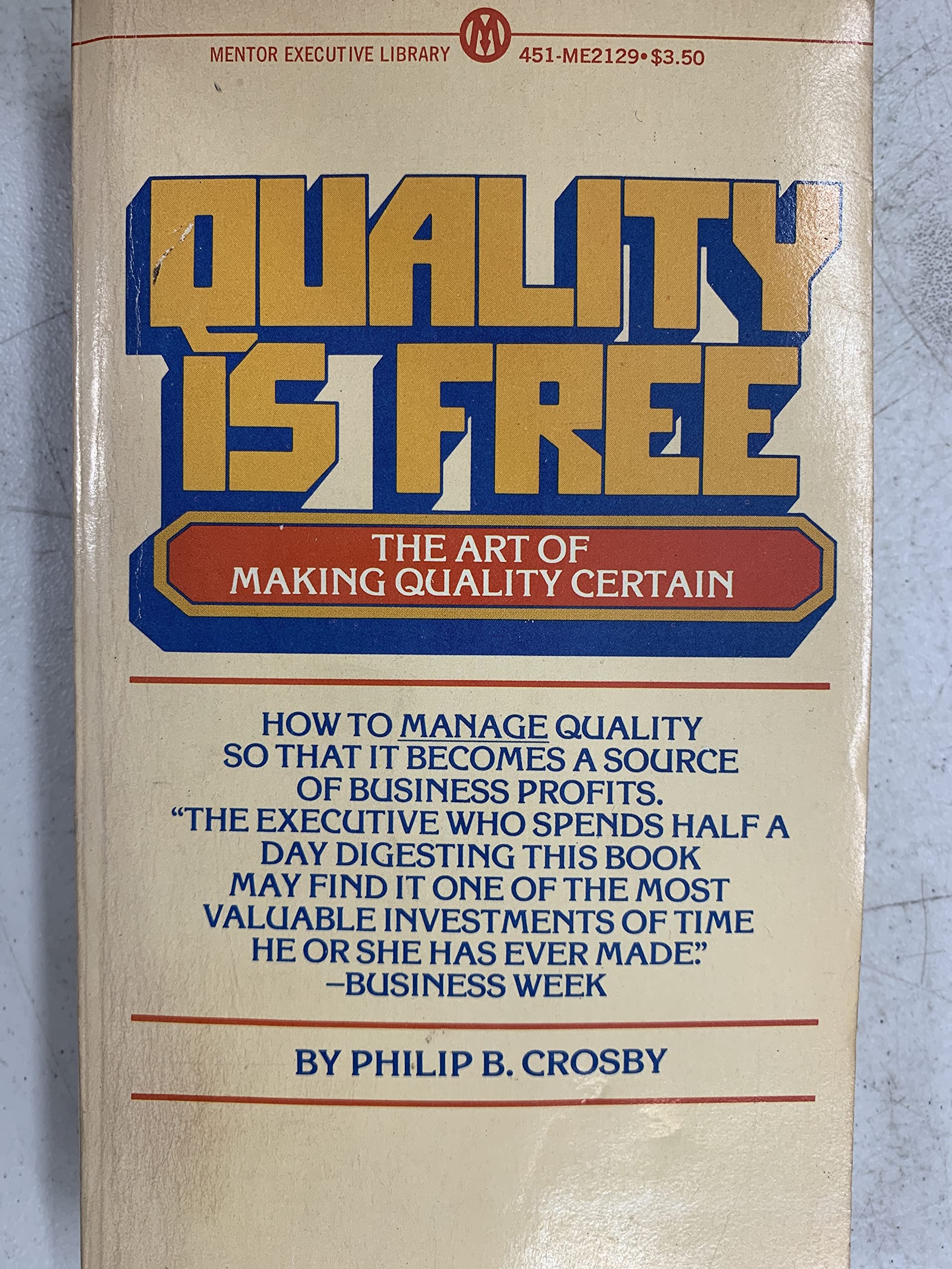 Buy Quality Is Free (Mentor Series) — BookShops.in