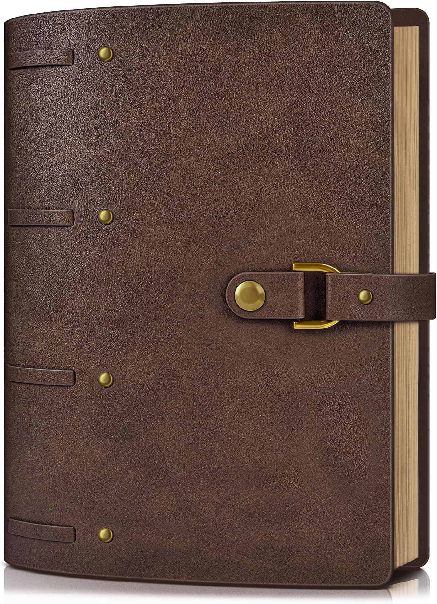 Leather Journal Notebook, A6 Size 5.3 x 7 inches 260 Pages Refillable Vintage Travel Notebook with Gift Box, 100 GSM Thick Lined Paper Journal Writing Diary Note Taking for Men and Women – Brown