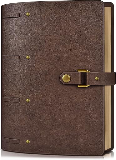 Leather Journal Notebook, A6 Size 5.3 x 7 inches 260 Lined Pages -Brown | 100 GSM Thick Lined Paper, Refillable Vintage Travel Notebook with Gift Box, Journal Writing Diary Note for Men and Women