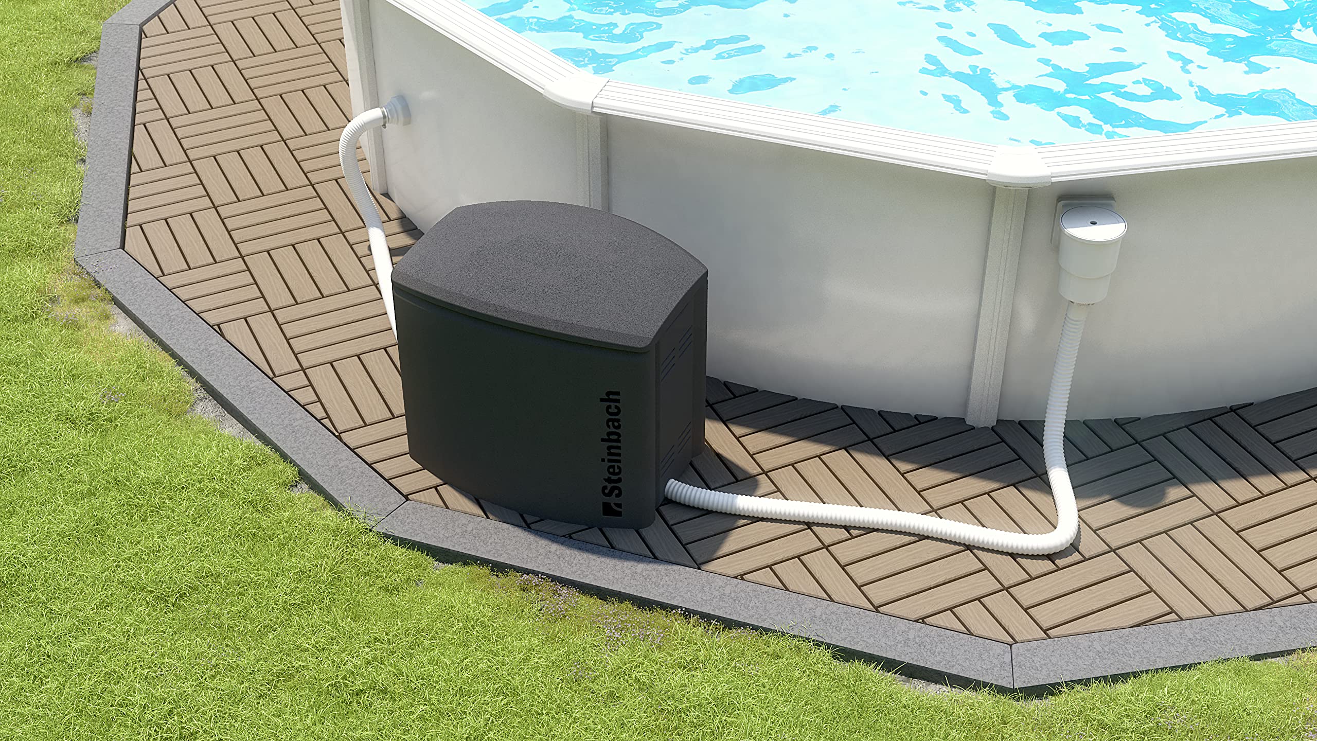 STEINBACH Pool Technikbox – 036600 – Hochwertige Box zum Schutz von Pooltechnik und Pool-Equipment – Witterungs- und chemiebeständig sowie geräusch- und temperaturisolierend