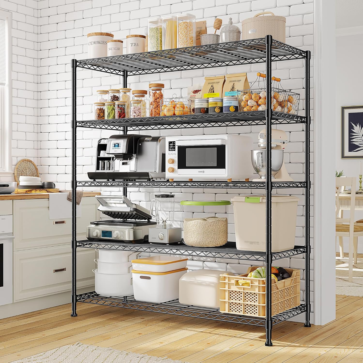 Durayloly 45" W 5 Tier Wire Shelving Unit Adjustable