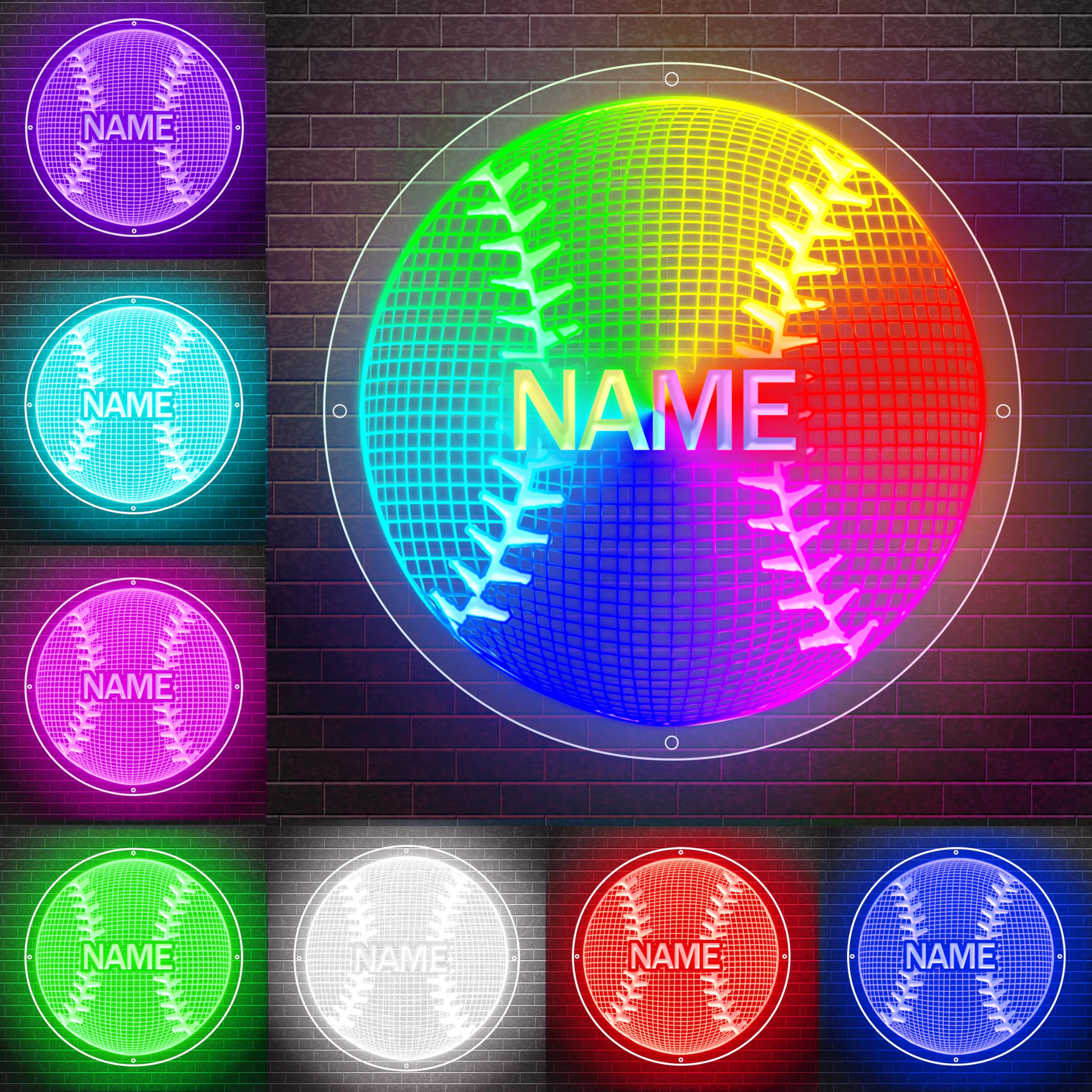 Personalized Baseball Neon Sign,Custom Name Baseball Led Lights Up Sign for Wall Decor Bedroom Living Room Party Christmas Decorations Night Light Birthday Gift for Boys Girls Teen Kids
