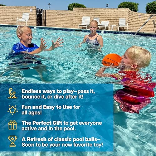 Miniatura 5 de Aqua Dive - Pelota de baloncesto para piscina Los mejores juguetes de piscina de agua para niños de todas las edades Regate y pase bajo el agua