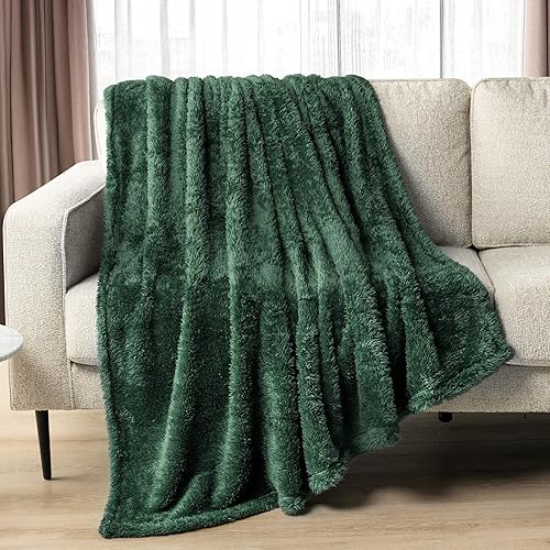 PAVILIA - Cobija de felpa sherpa y microfibra, muy suave y acogedora, con diseño de color degradado, decorativa