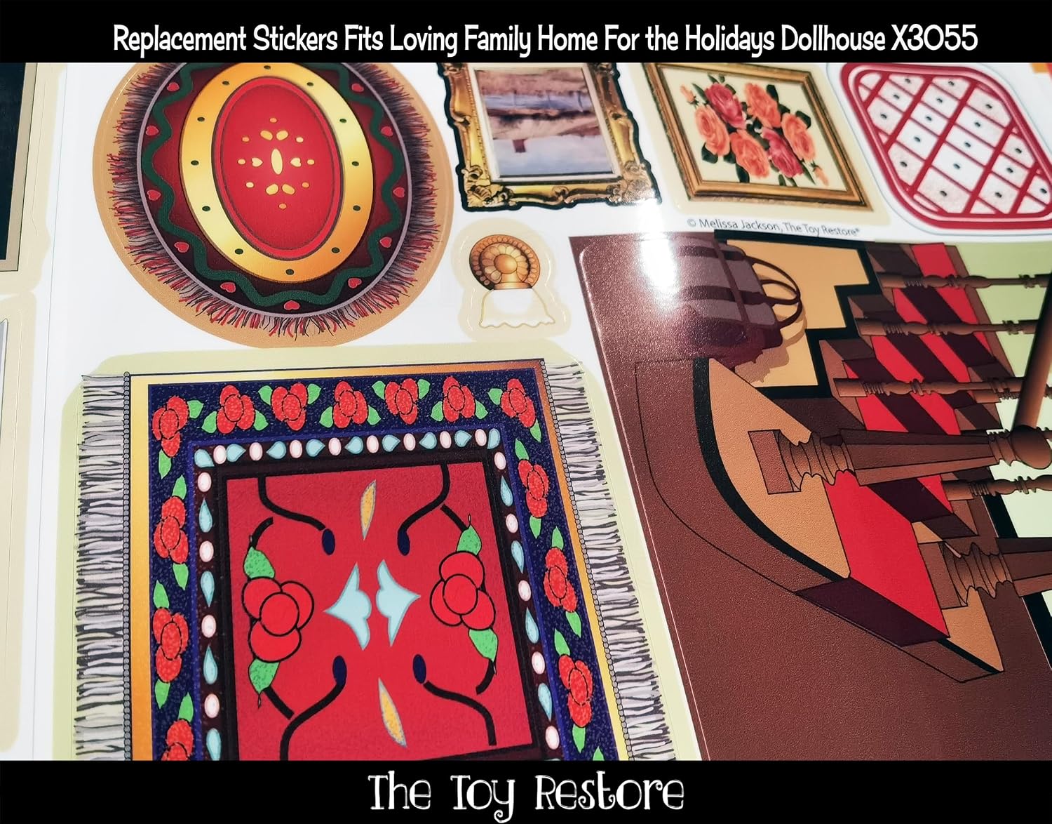 Toy Restore Replacement Sticker Fits Loving Family Home Holidays Dollhouse X3055