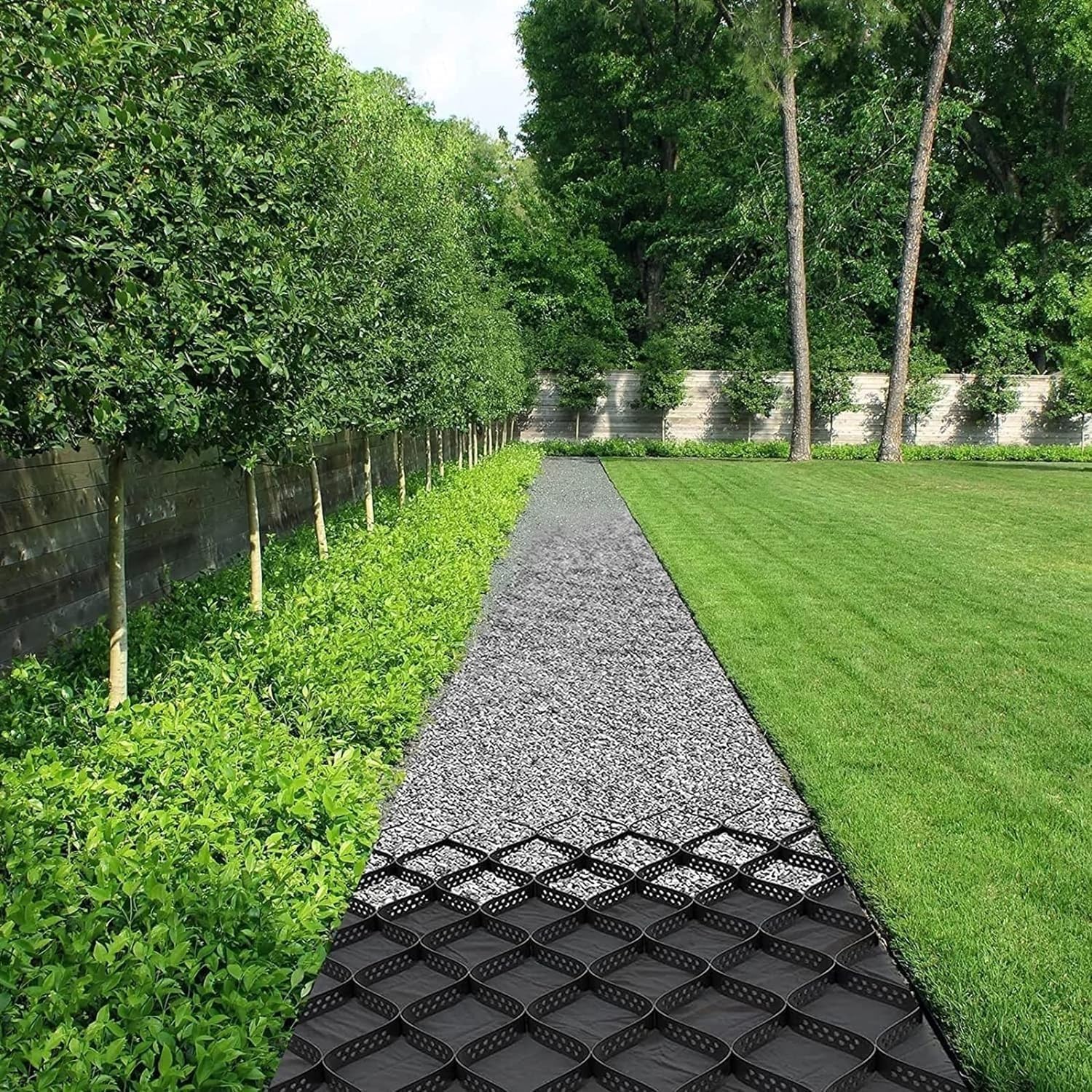 Géogrille de stabilisation 5 cm terrasse allée gravier gazon 1m à 6m