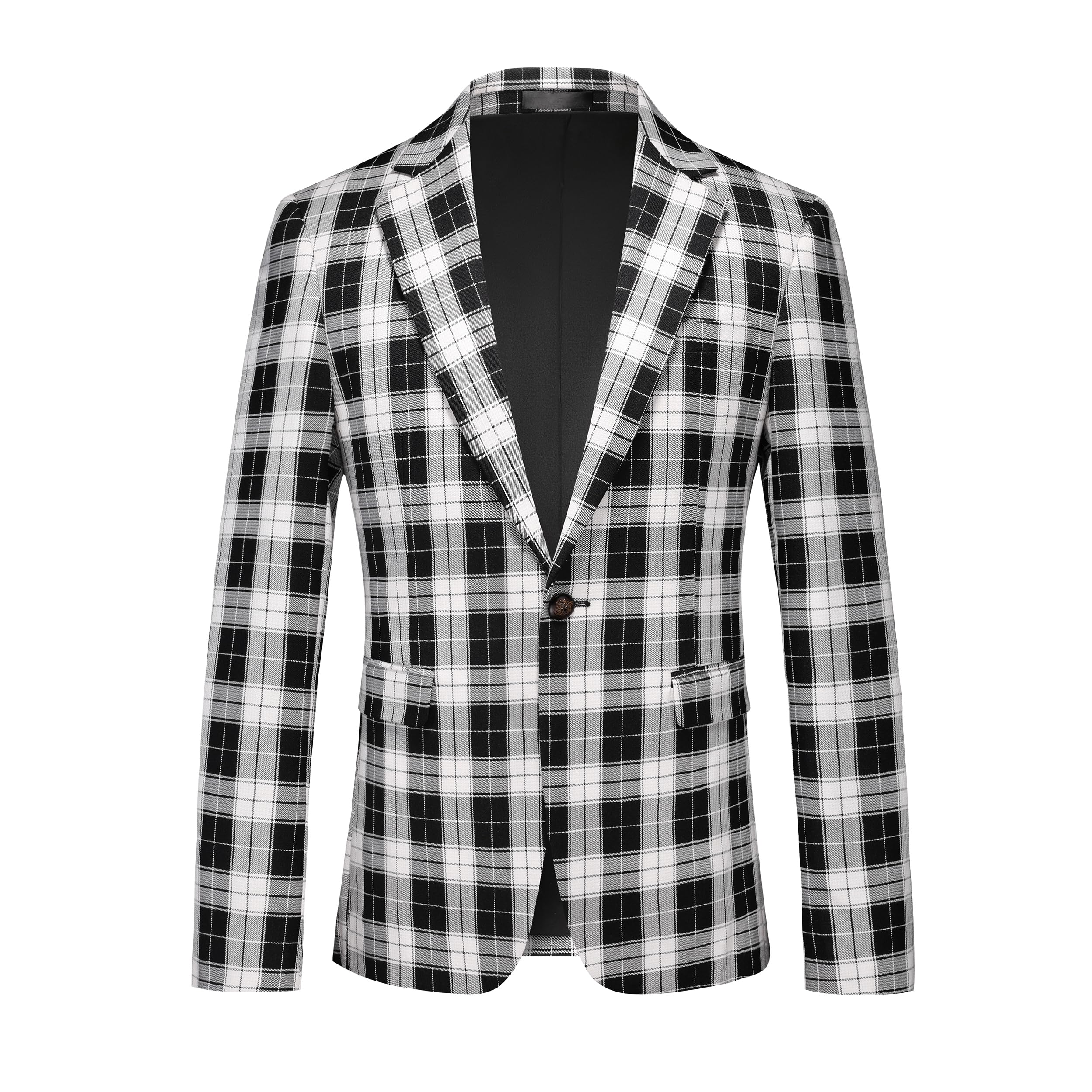 Men's Plaid Casual Suit Blazer Jackets - Slim Fit Checkered Sports Coat