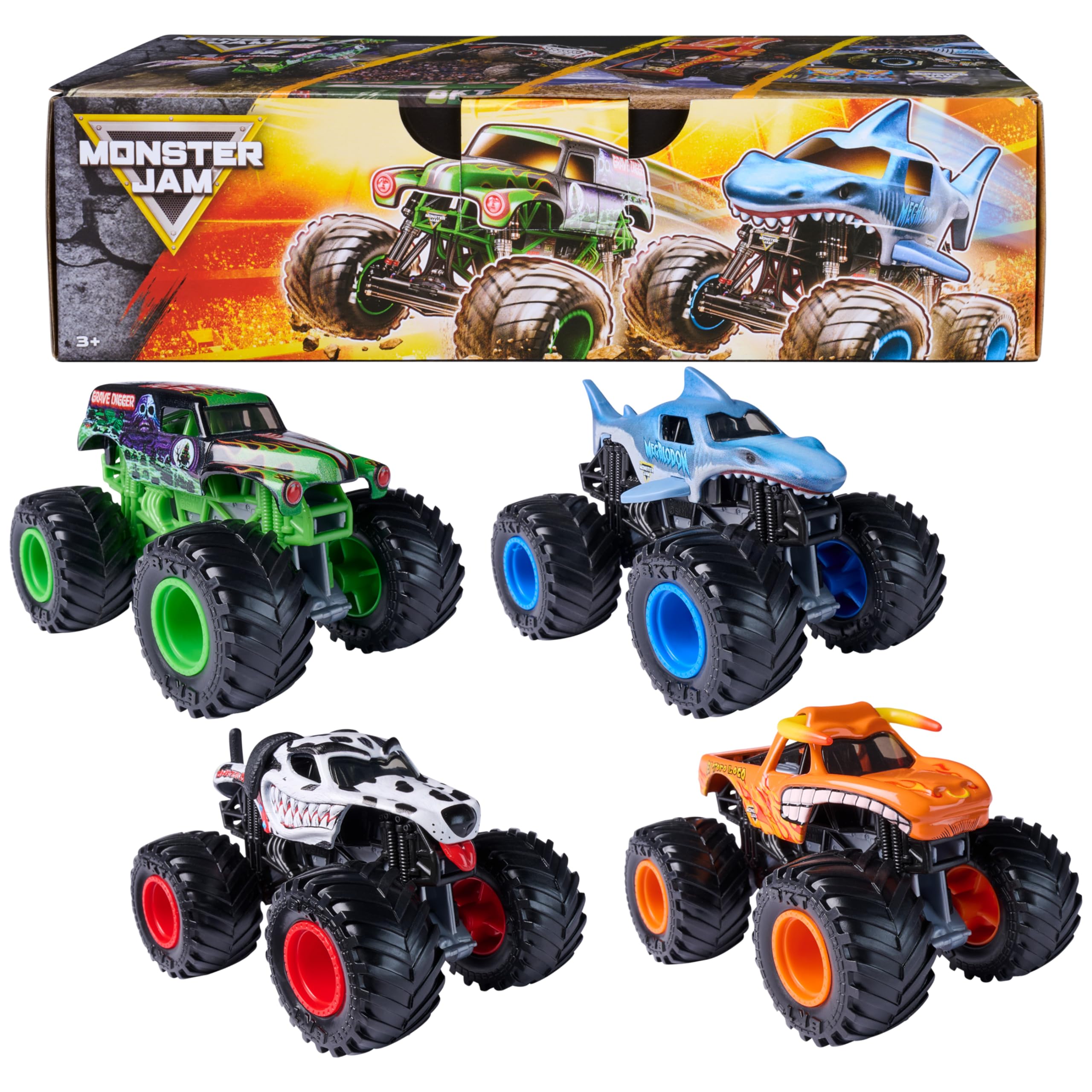 Monster Jam, All Stars 4-Pack Monster Trucks, Official Grave