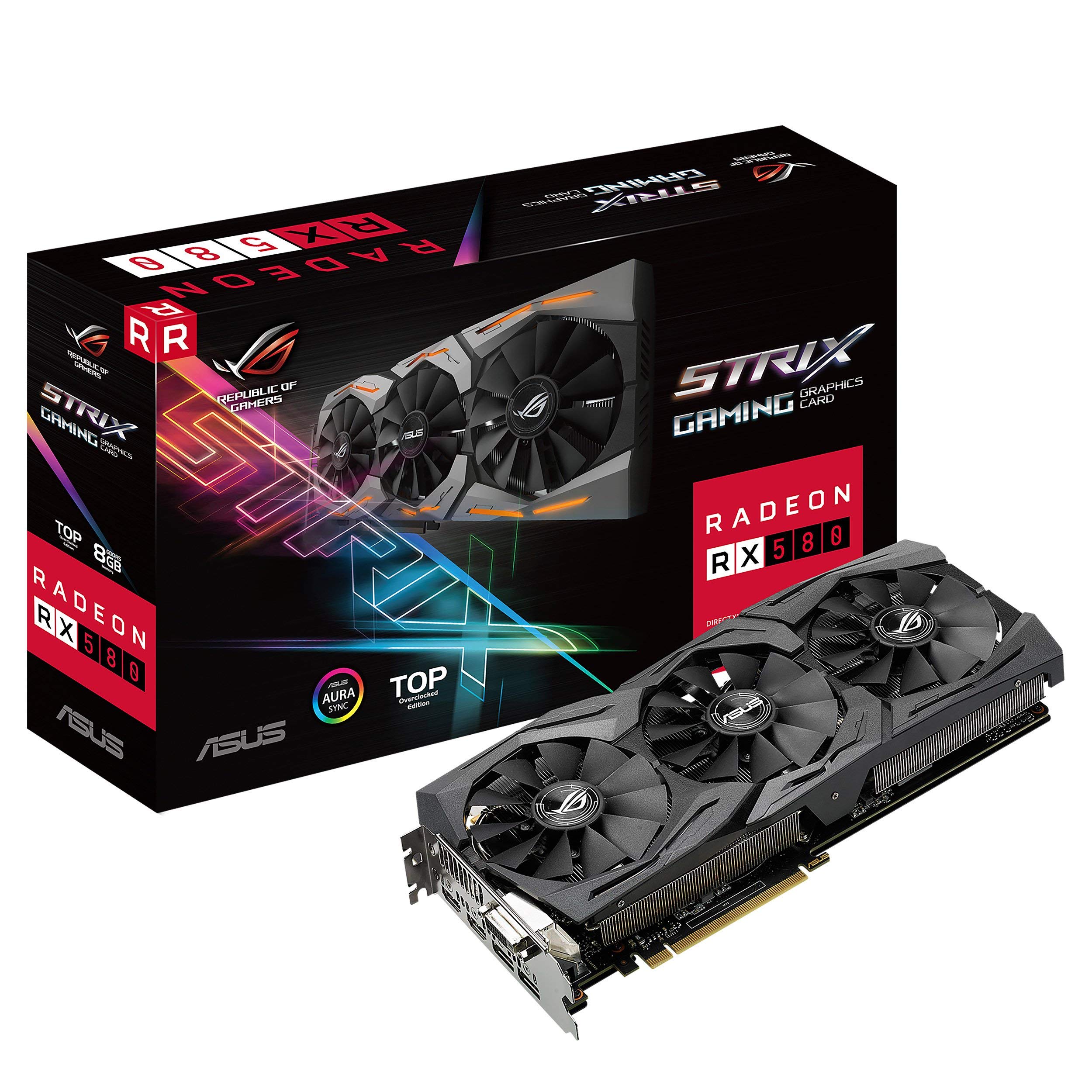 Amazon.com: ASUS ROG Strix Radeon RX 580 T8G Gaming Top OC Edition