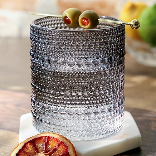 Kate Aspen Hobnail - Juego de vasos para beber con cuentas vintage, juego de vasos de cóctel, vasos de jugo, tazas de agua, es un gran regalo de