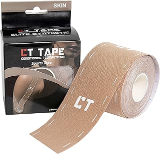 CT Tape Sports & Kinesiology Tape (16.5ft Uncut Roll) - Latex Free, Water Resistant, Uncut Kinesiology Tape for Knee, Elbow, Ankle, Back & Shoulder Muscle - (Tan)