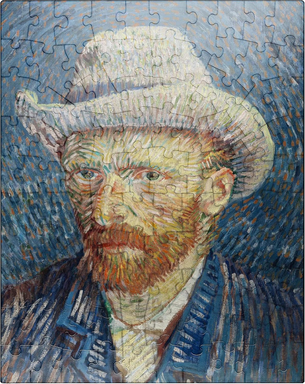 MyPuzzle Vincent Van Goghs Self-Portrait with Grey Felt Hat 1887 - Premium 500 Piece Jigsaw Puzzle for Adults