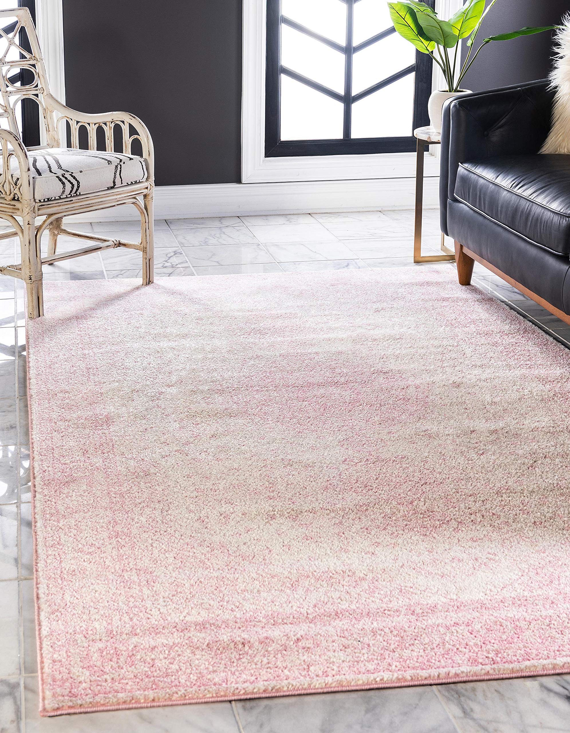 Unique Loom Bromley Collection Area Rug - Midnight (4' 1" x 6' 1" Rectangle, Pink/ Ivory)