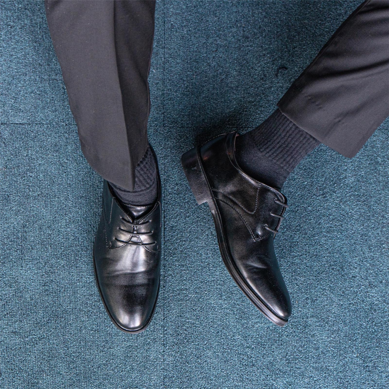 Derby Buty Oxford Męskie sznurowane buty sukienka buty z niskim obcasem buty lakierowana skóra robocza formalna panna młoda czarne brązowe EU 37-48, G Xz702 czarny, 44 EU