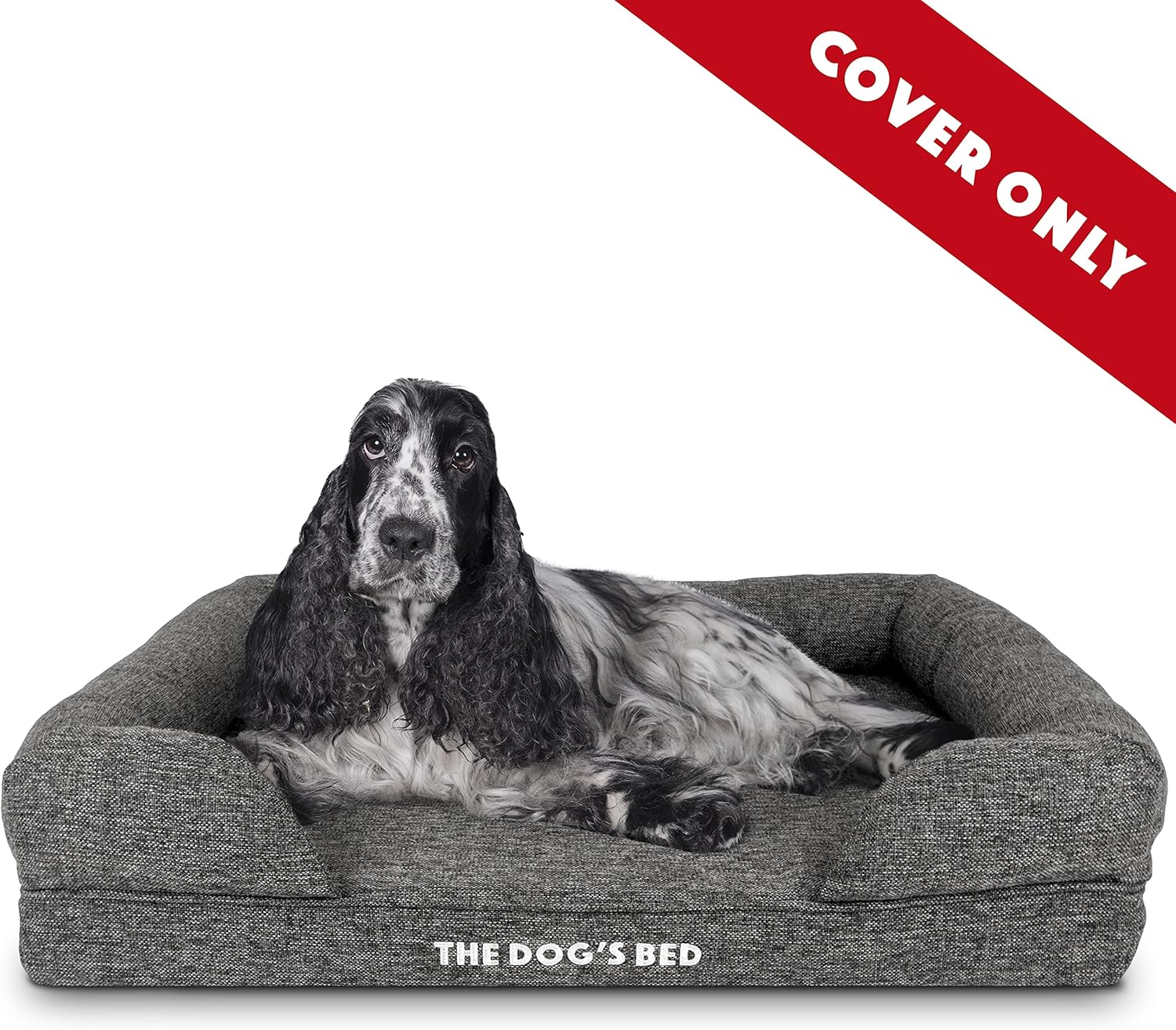 The Dog’s Bed Replacement Outer Cover, Largeinen Fabric, Grey Linen, Medium