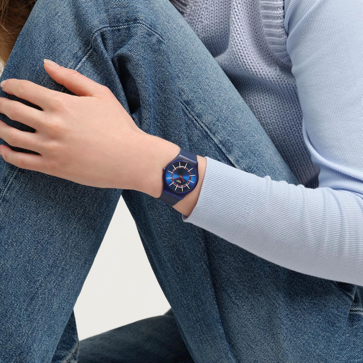 Swatch Skin Classic Biosourced Unisex Watch Casual Plastic Blue Quartz Waterproof Very Jazzy Berry