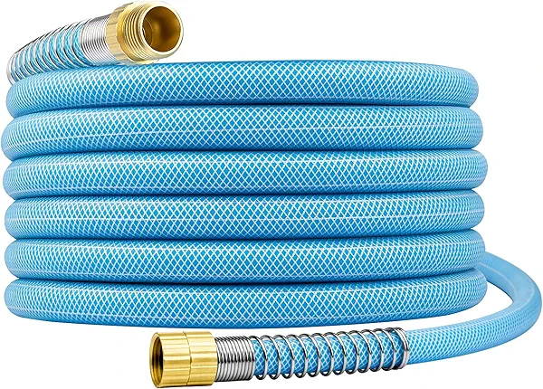 Fevone Garden Hose with Solid Brass Fittings for Lawn, Garden & Car Wash, Drinking Water Safe, 5/8" x 12 ft
