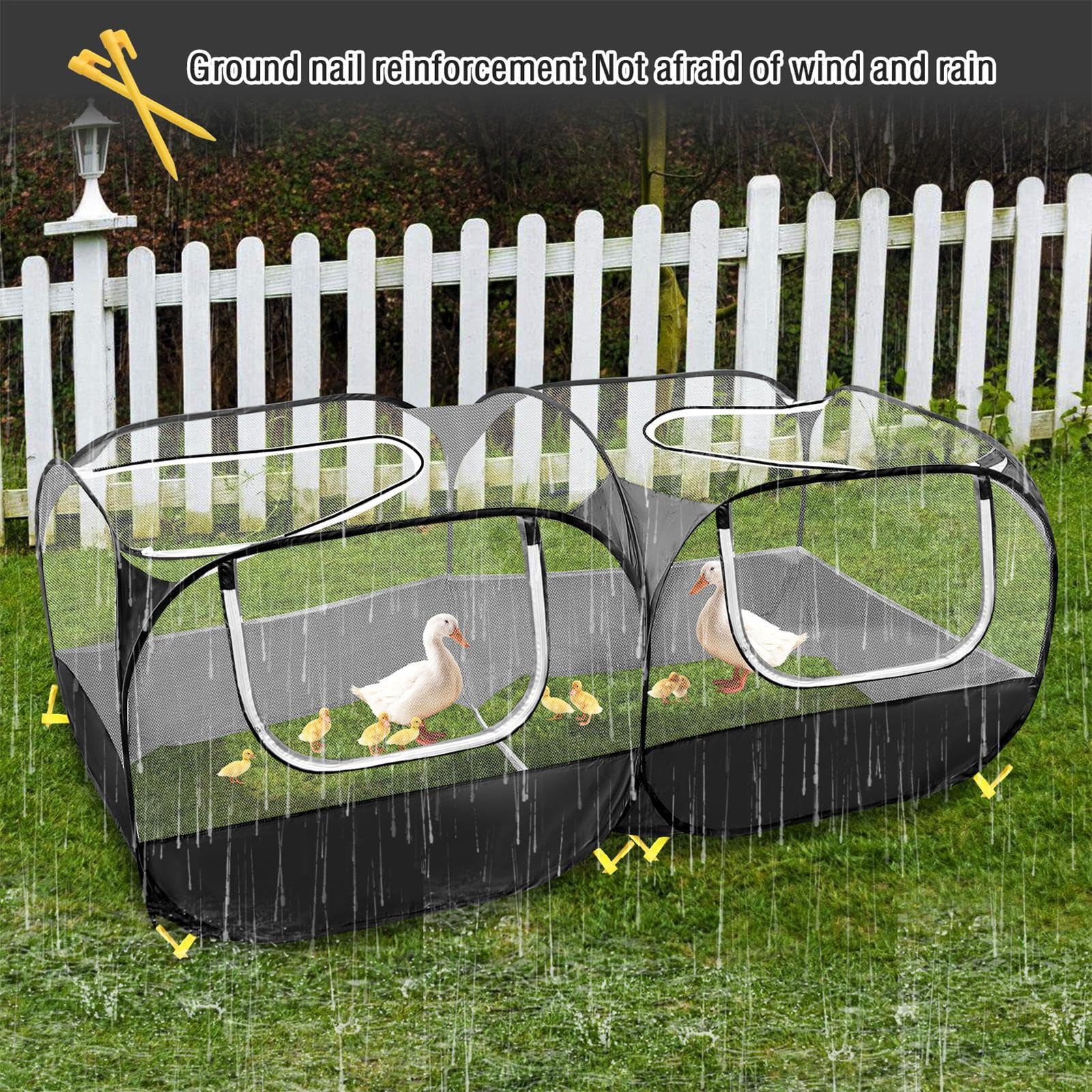 Kitten Playpen - Foldable Cat Enclosure for Indoor Outdoor Travel | Mesh and Sunproof with Cover, Foldable Mesh, Portable Pet Cage for Lawn Garden Yard Small Animal Safe Play Area