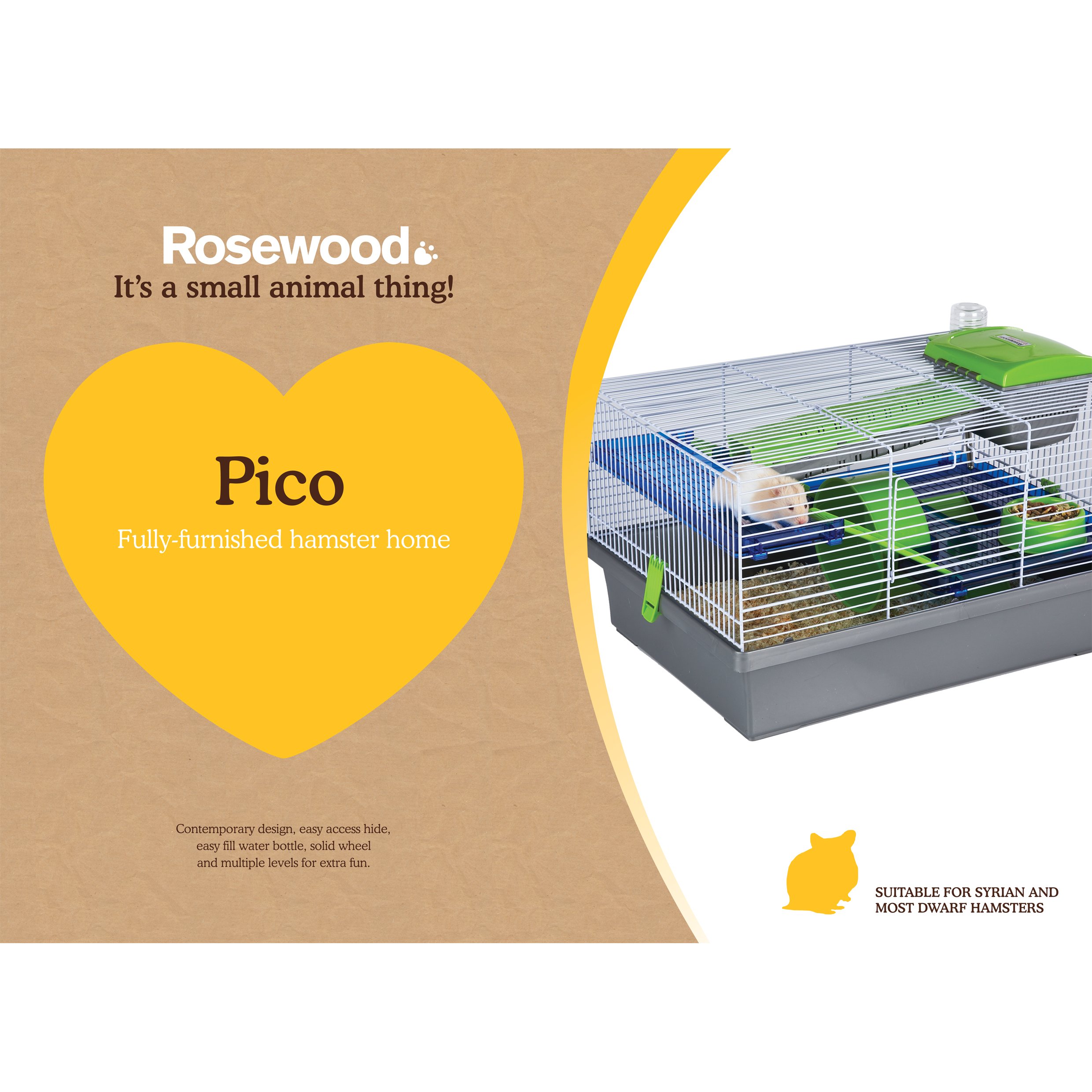 Rosewood Pico Jaula para hámsteres, Plateado y Plateado/Verde