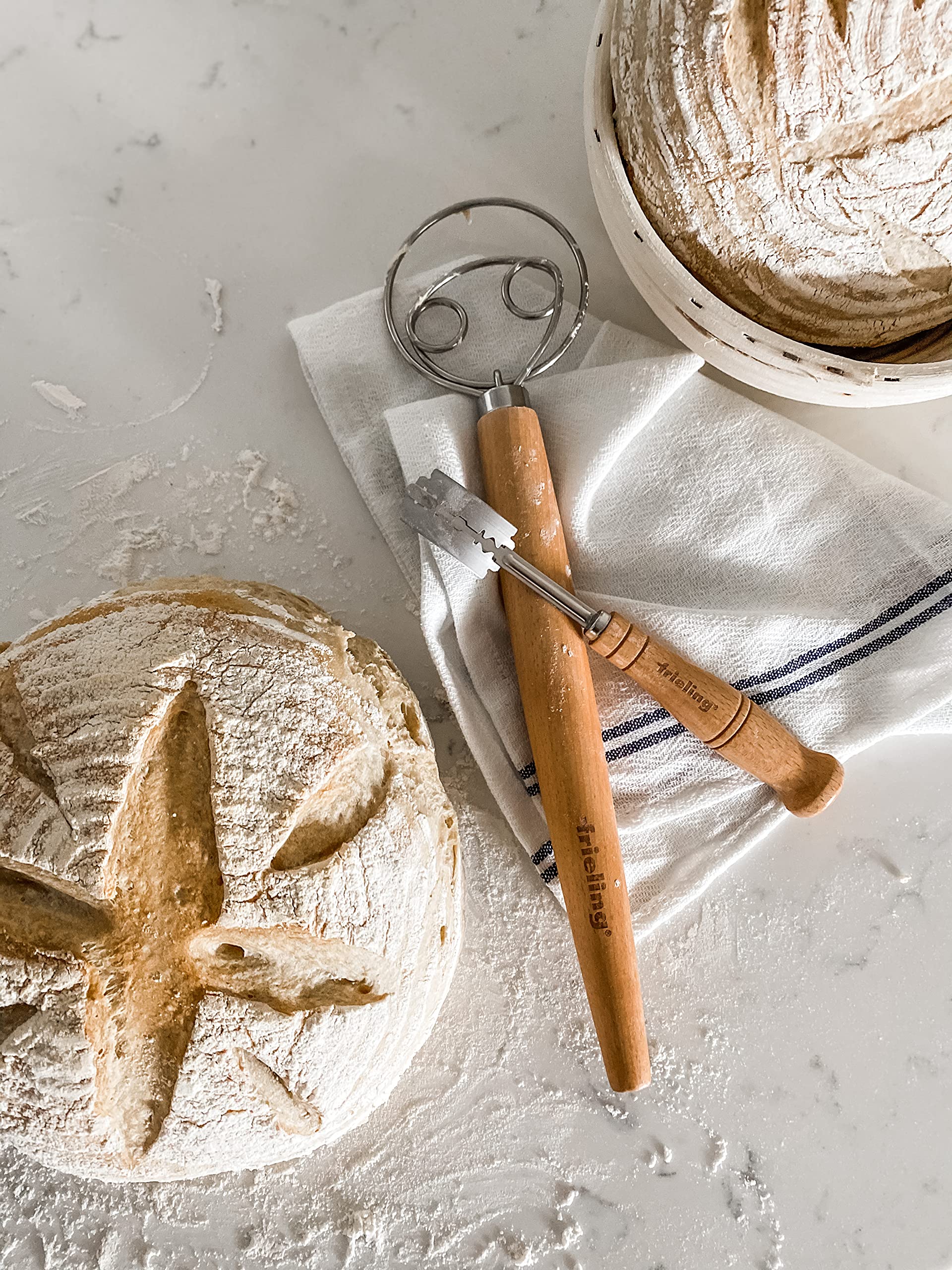 Frieling Wood and Stainless Batter Whisk for Mixing Dough, 13-Inch, Natural - Image 5