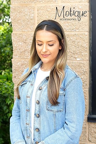 Miniatura 3 de Cinta para la cabeza satinada rígida, 1 pulgada, talla única , Negro