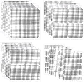 Adh&eacute;sif de R&eacute;paration pour Moustiquaire, 65 Pi&egrave;ces Ruban de R&eacute;paration, Super Auto-Adh&eacute;sif, Convient pour D&eacute;chirure et Moustiquaires Endommag&eacute;s, Rideaux de Gaze, 4 Tailles Diff&eacute;rentes
