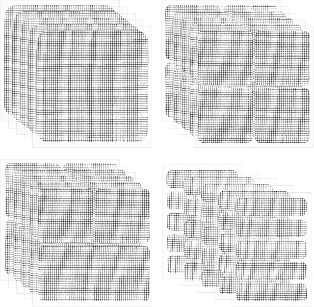 Kit Reparación Red Mosquitera Autoadhesiva - 4 Tamaños para Puertas y Ventanas