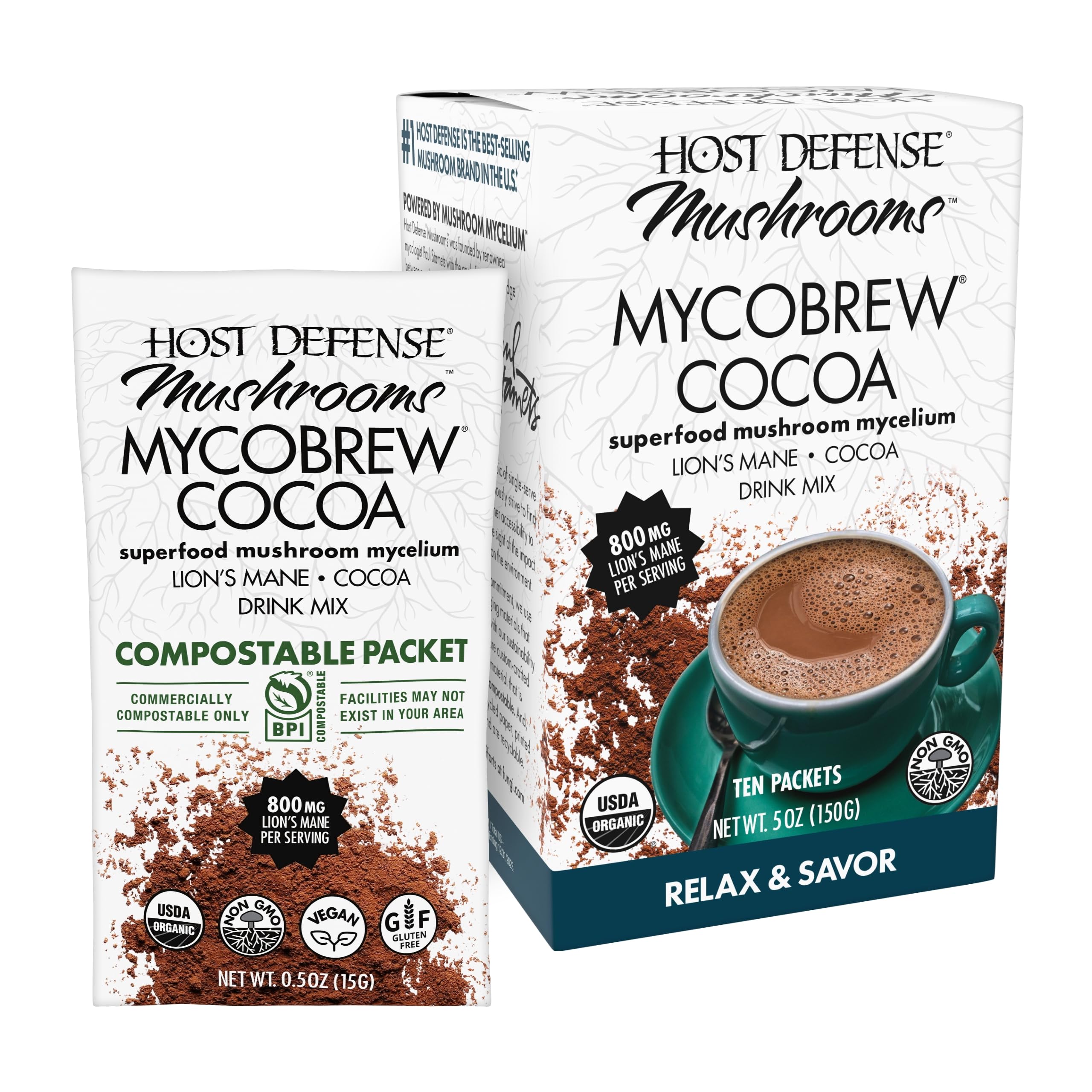 Amazon.com : Host Defense MycoBrew Cocoa - Cocoa Drink Mix