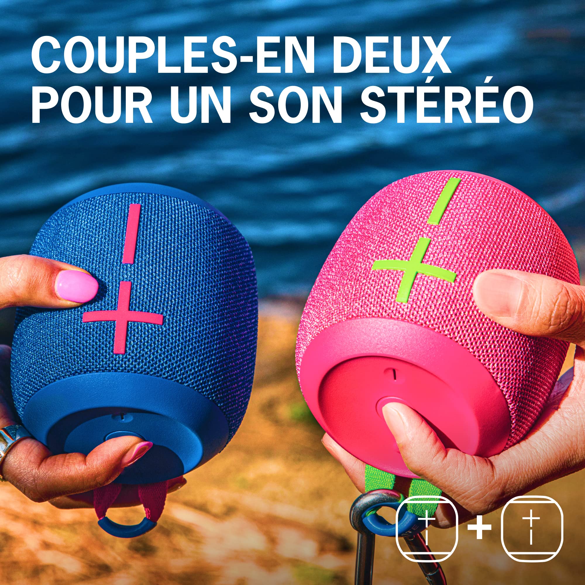 Ultimate Ears WONDERBOOM 3, Enceinte Bluetooth sans Fil Portable, Basses Profondes à 360 degrés pour l'extérieur, Étanche IP67, Flottante, portée de 40 m - Bleu