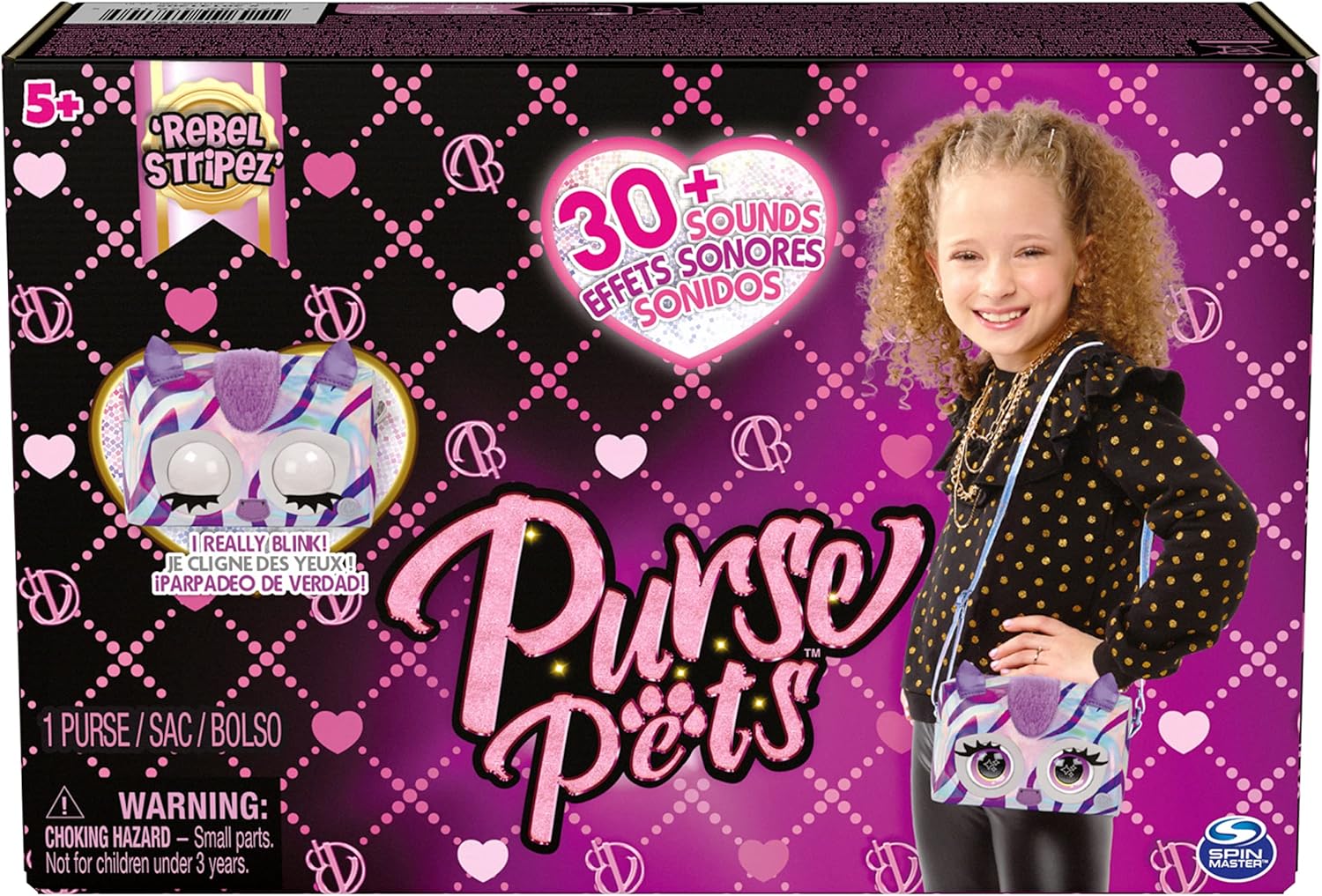 Purse Pets Holografische eenhoorn-schoudertas, interactieve kindertas met 30 geluiden, reacties, muziek en spelen, voor kinderen vanaf 4 jaar