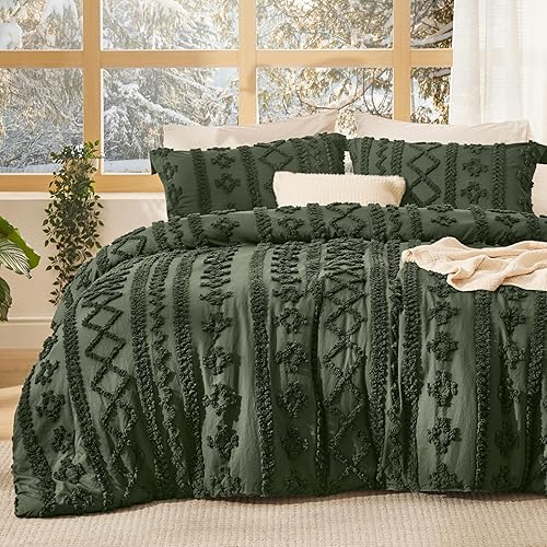 Miniatura 26 de Bedsure Juego de edredón con diseño de nudos estilo bohemio tamaño individual - Juego de ropa de cama de lino estilo bohemio, GentleSoft™ 2 piezas