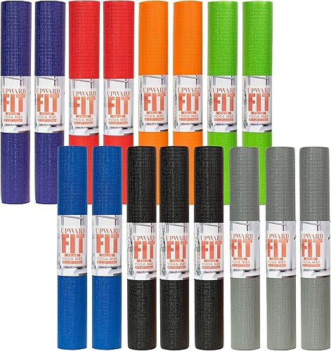 Paquete de 16 esterillas de yoga de valor de 68 x 24 pulgadas, tapete de ejercicio antideslizante de 0.118 in de grosor, esterillas de yoga no