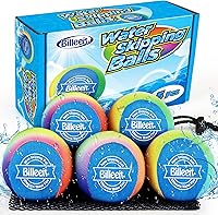 5 Pack Water Skipping Balls - Durable Multi-Color Bouncing Pool Beach Toys for Kids 3+ & Adults Fun Swim Games