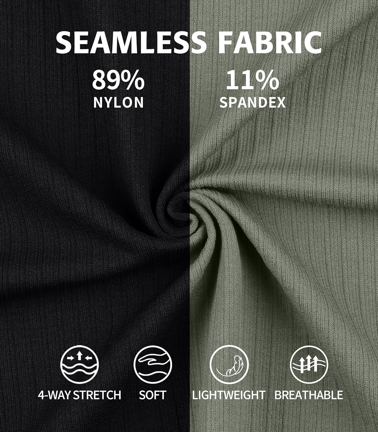 ATTRACO 2 Pack Ribbed Workout Tank Top with Built in Bra for Women Tight Fit Seamless Yoga Top - Image 9