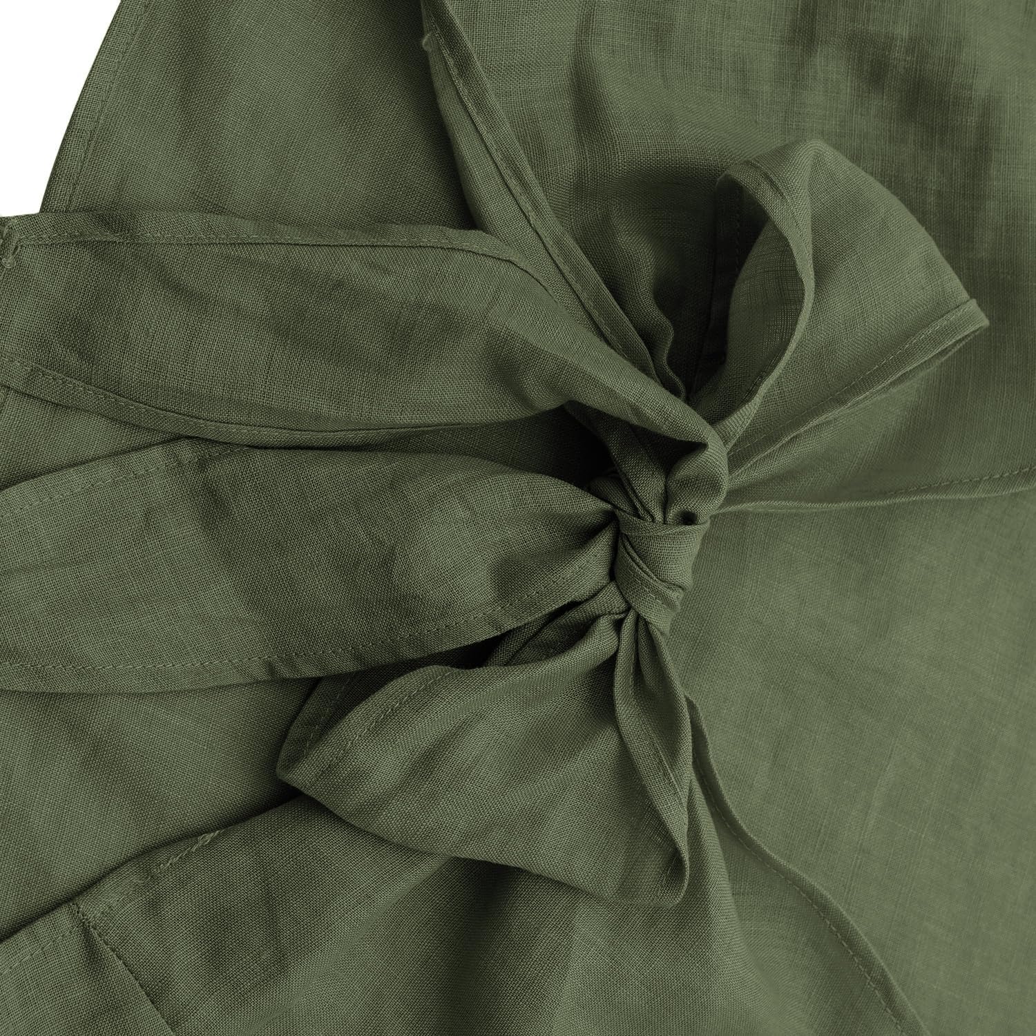 Amazhiyu Womens 100% Linen Backless Tie Back Sleeveless Summer Crop Tank Tops - Image 3