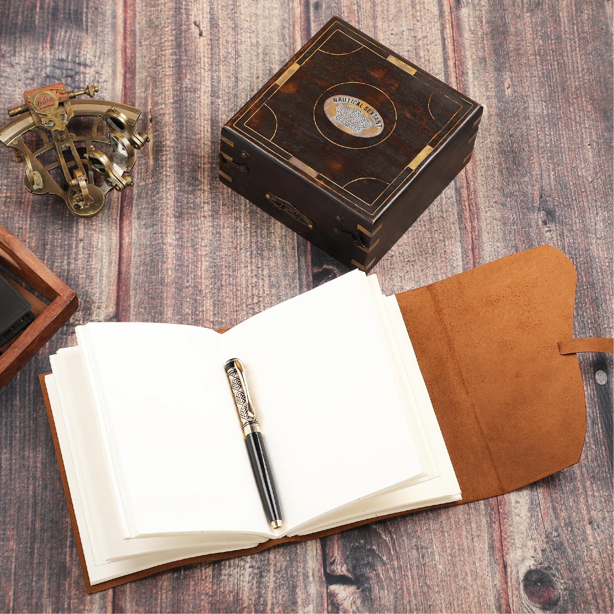 TheAntiq's Leather Journal, Book of Shadows, diario vintage fatto a mano in carta bianca per scrivere, disegnare, album da disegno e quaderno di viaggio, diario rilegato in pelle per uomini e donne,